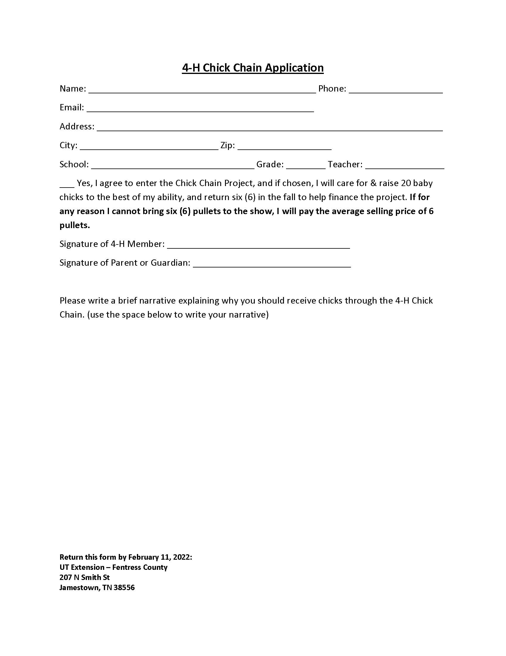 Fentress County 4-H Chick Chain Project | Fentress County